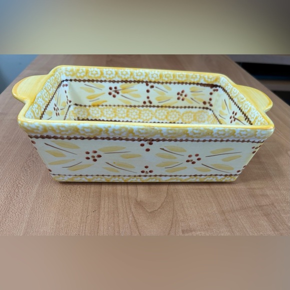 temptations bakeware presentable ovenware old world yellow Tara Baking loaf dish - Picture 2 of 6